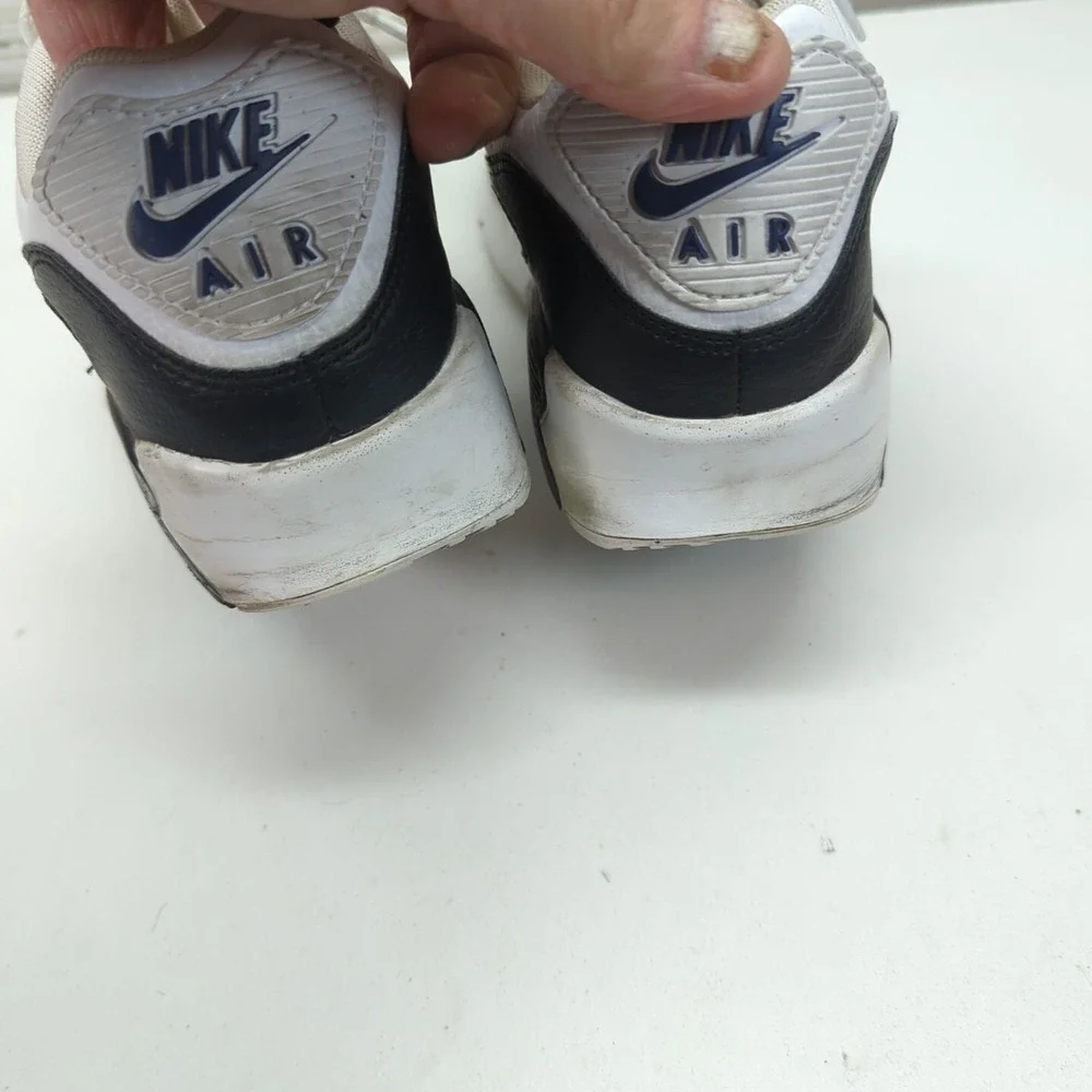 Nike Air Max 90 Double Swoosh White Black Gold Royal‎ FJ4592-100 7Y/8.5 Women